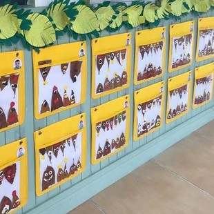 Ciwu a4 Kindergarten Works Display Bag Transparent Hanging Bag Art Painting Bag Children's Painting Corridor Wall Table Collection