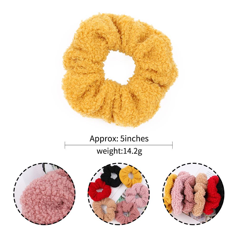 Wholesale Jewelry Korean New Plush Solid Color Hair Scrunchies Nihaojewelry display picture 2