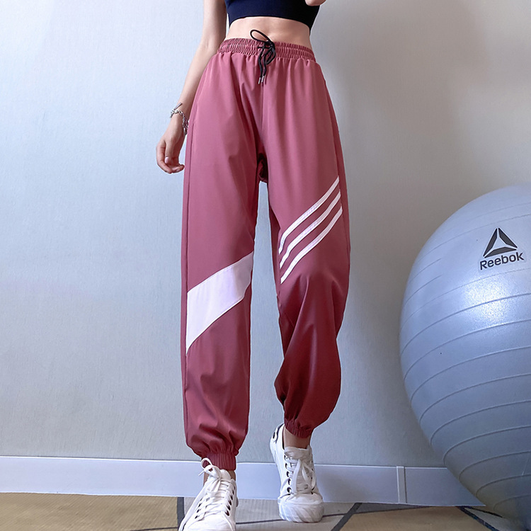 Cross-Border Loose Sports Pants Spring and Autumn Thin Running Quick-Drying Cuffed Leg Yoga Trousers High Waist Slimming Trend