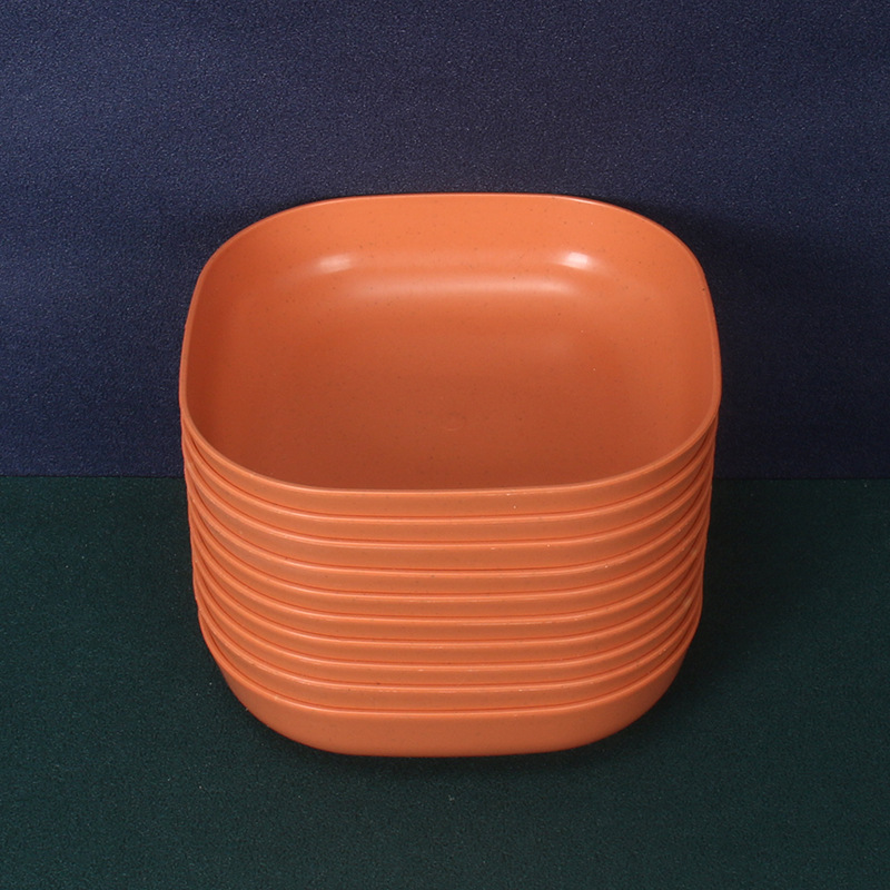 Plato Cuadrado Hondo para Huesos de 15 cm Set de 10 de Paja de Trigo y PP, Apto para Microondas, para Restaurante image 8
