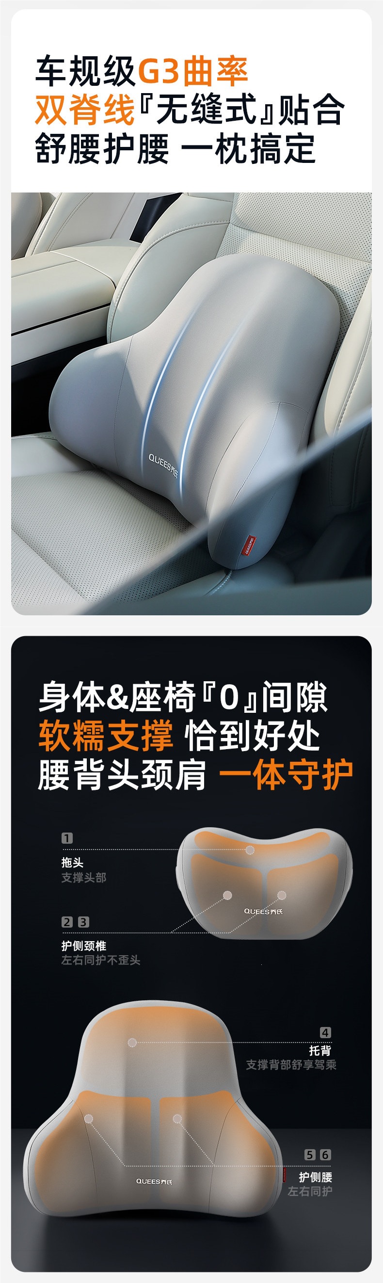 Car Headrest, Car Pillow, Neck Pillow, Cushion, Car Seat, Car Pillow, Lumbar Cushion, Waist Support, Neck Support Pillow, Lumbar Support
