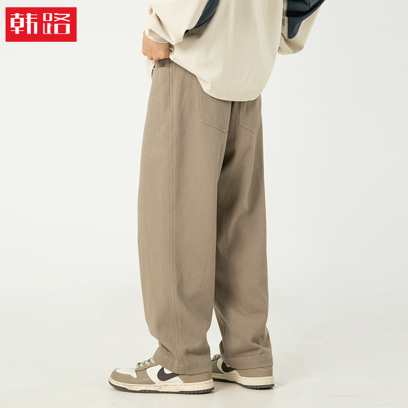 Retro Pure Cotton Textured Twill Casual Pants for Men 2025 Spring New Sports Straight Pants Versatile Loose Long Pants Retro Pure Cotton Textured Twill Casual Pants for Men 2025 Spring New Sports Straight Pants Versatile Loose Long Pants