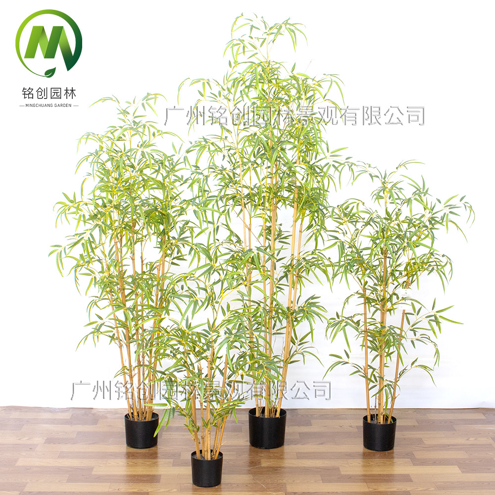 Simulación de plantas verdes y paisajismo Bambú falso Simulación de plantas en macetas Simulación de plantas verdes falsas Paisajes Bambú Bonsai