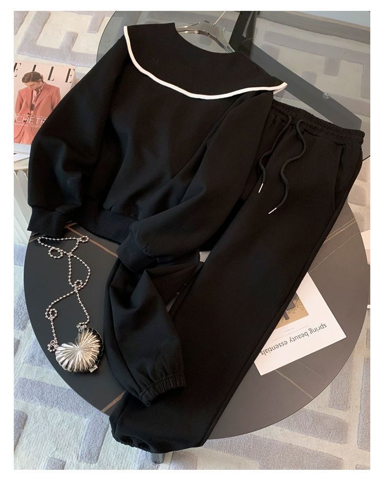 ActiveGo Plus Size High-End Fashion Set For Women 2025 Autumn Winter Loose Stylish Streetwear Sweatshirt And Sweatpants Sports_desvips.com