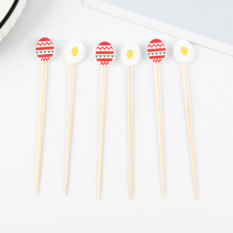 Inventario al por mayor mini calabaza bambú dibujos animados huevo material de producción desechable para palo de fruta