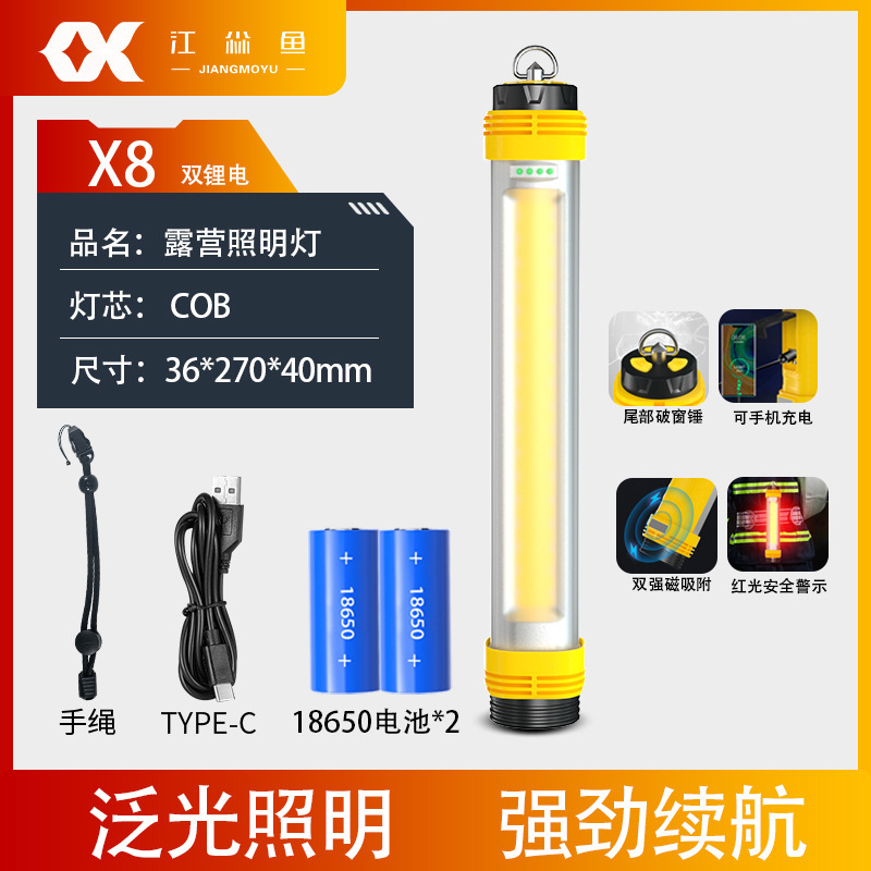 Lámpara de trabajo de mano multifuncional de reparación de automóviles linterna de carga magnética fuerte con gancho de iluminación camping al aire libre