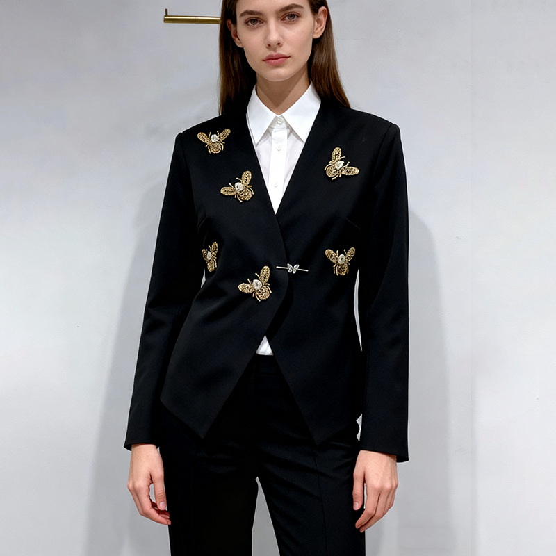 European and American Cross-Border Elegant British Style Small Suit 2025 Autumn and Winter New High-End Suit Jacket Women's High-End