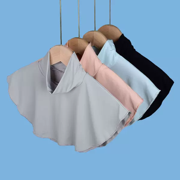 Sun Protection Ice Silk Fake Collar Shawl Scarf for Women, Neck Protector, Thin Uv-Resistant Scarf for All Seasons, Suitable for Driving