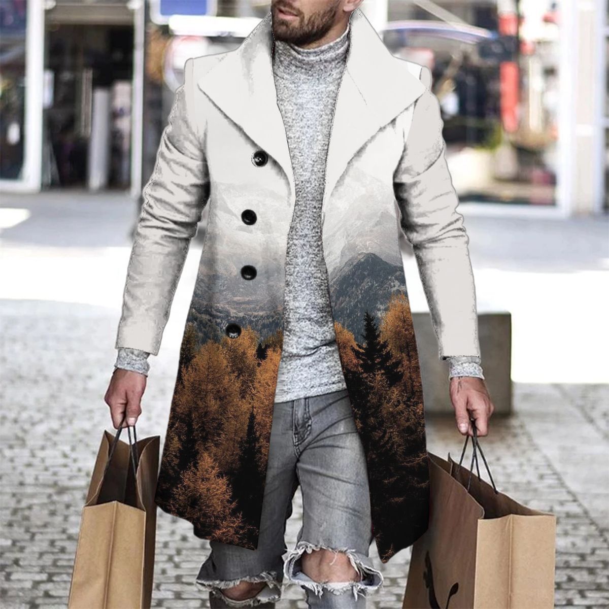 Abrigo a cuadros para hombre 2024 nuevo producto comercio exterior chaqueta wish estación europea Amazon rompevientos AliExpress lana al por mayor