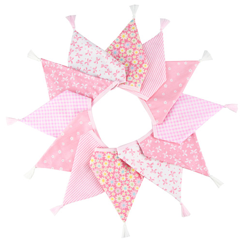 ins Nordic style cotton tassel triangle string flag tent flag photo background string flag wedding kindergarten hanging flag