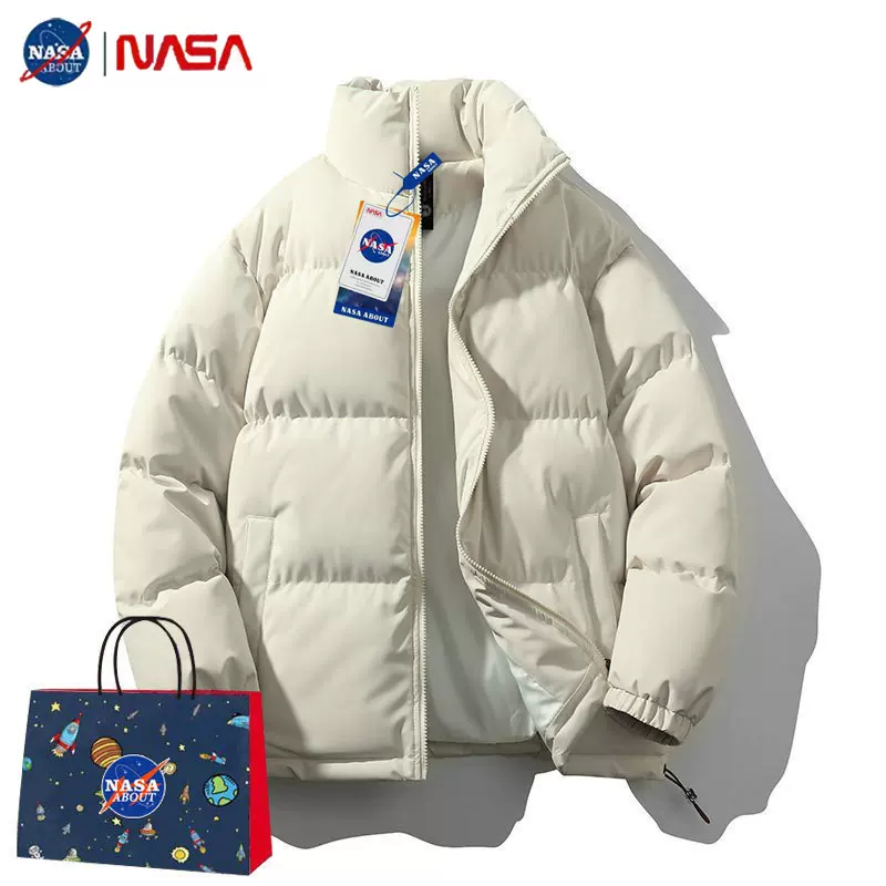 NASA立领情侣潮流棉服男女款2024新款冬季加厚保暖羽绒休闲面包服