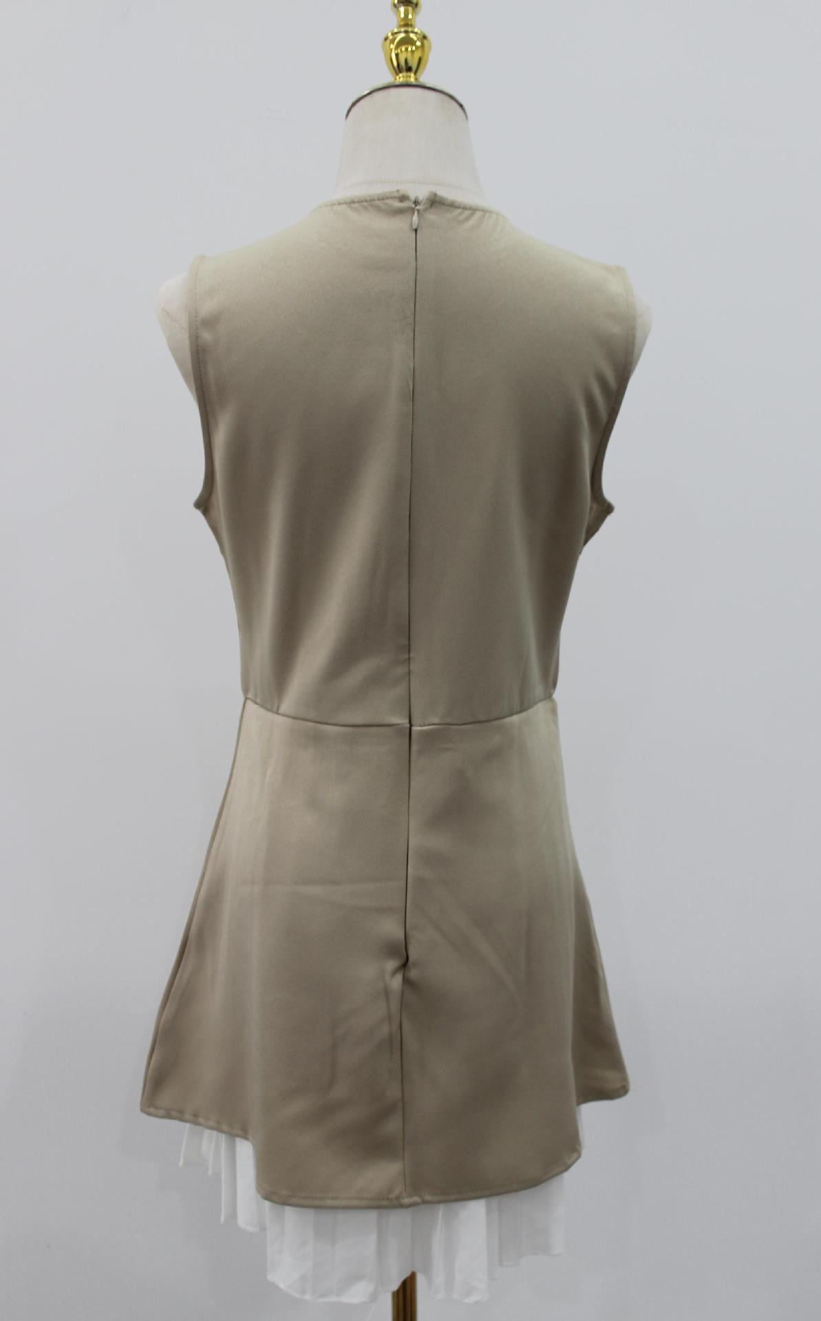 Sleeveless Sleeve Length Sheath Dress Dresses Type Wholesale Women's Streetwear Contrast Binding Solid Color Holiday Banquet Selfie Round Neck Sleeveless Sheath Dress