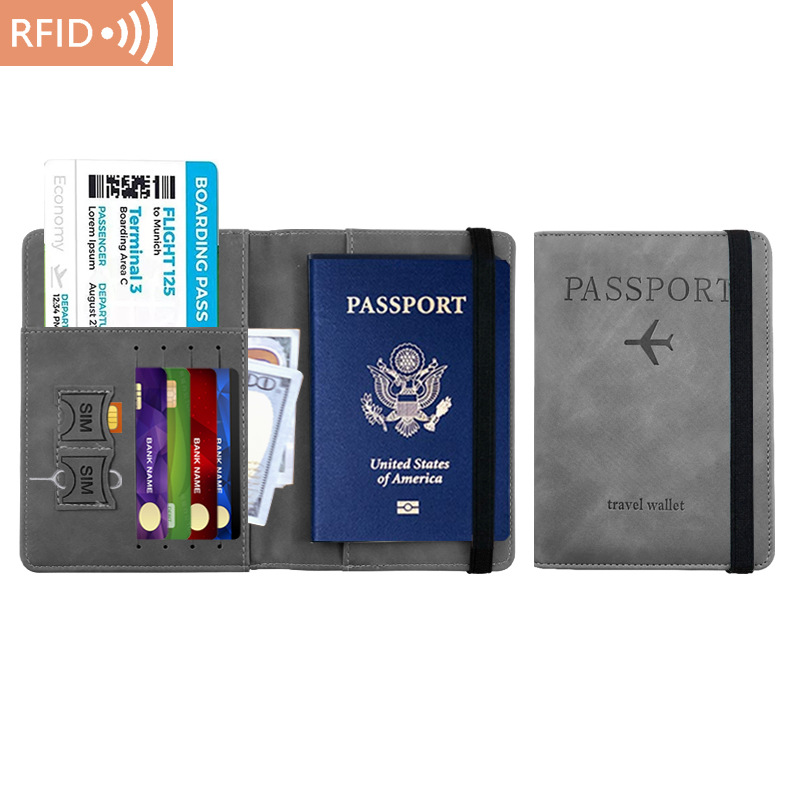 Al por mayor transfronteriza pu cuero pasaporte titular RFID Multi-Tarjeta posición en la acción se puede establecer pasaporte certificado titular pasaporte cubierta