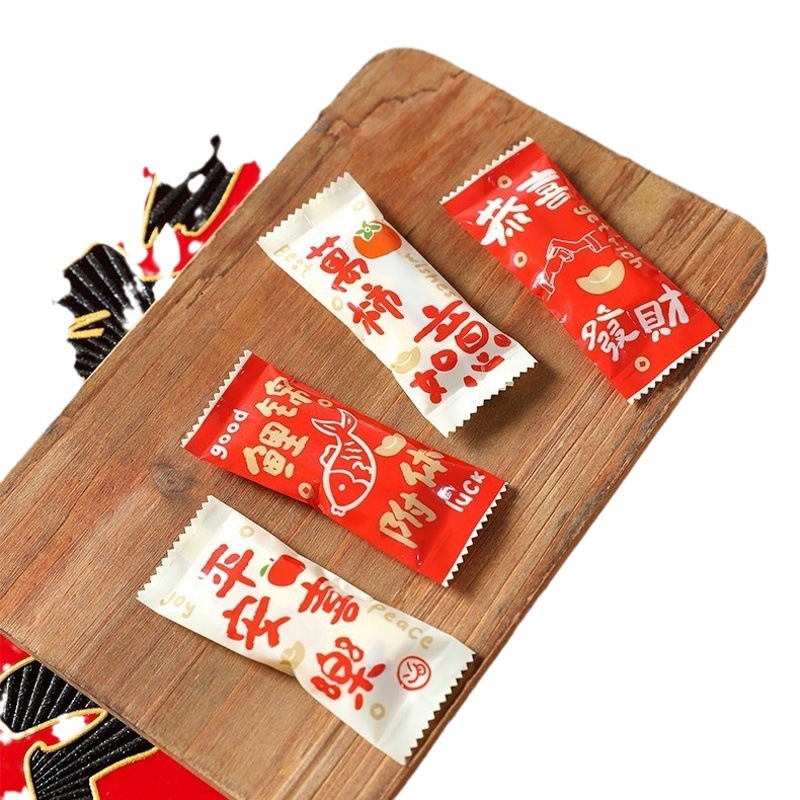 2024 Año Nuevo engrosado Dragon año turrón bolsa de embalaje hornear café azúcar máquina de sellado bolsa copo de nieve crujiente bolsa de dulces