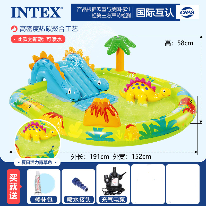 Intext 57135子供の空気入れプールの滑り台は噴水池の海洋のボールプールの家庭用の赤ちゃんの遊び場を厚くします。