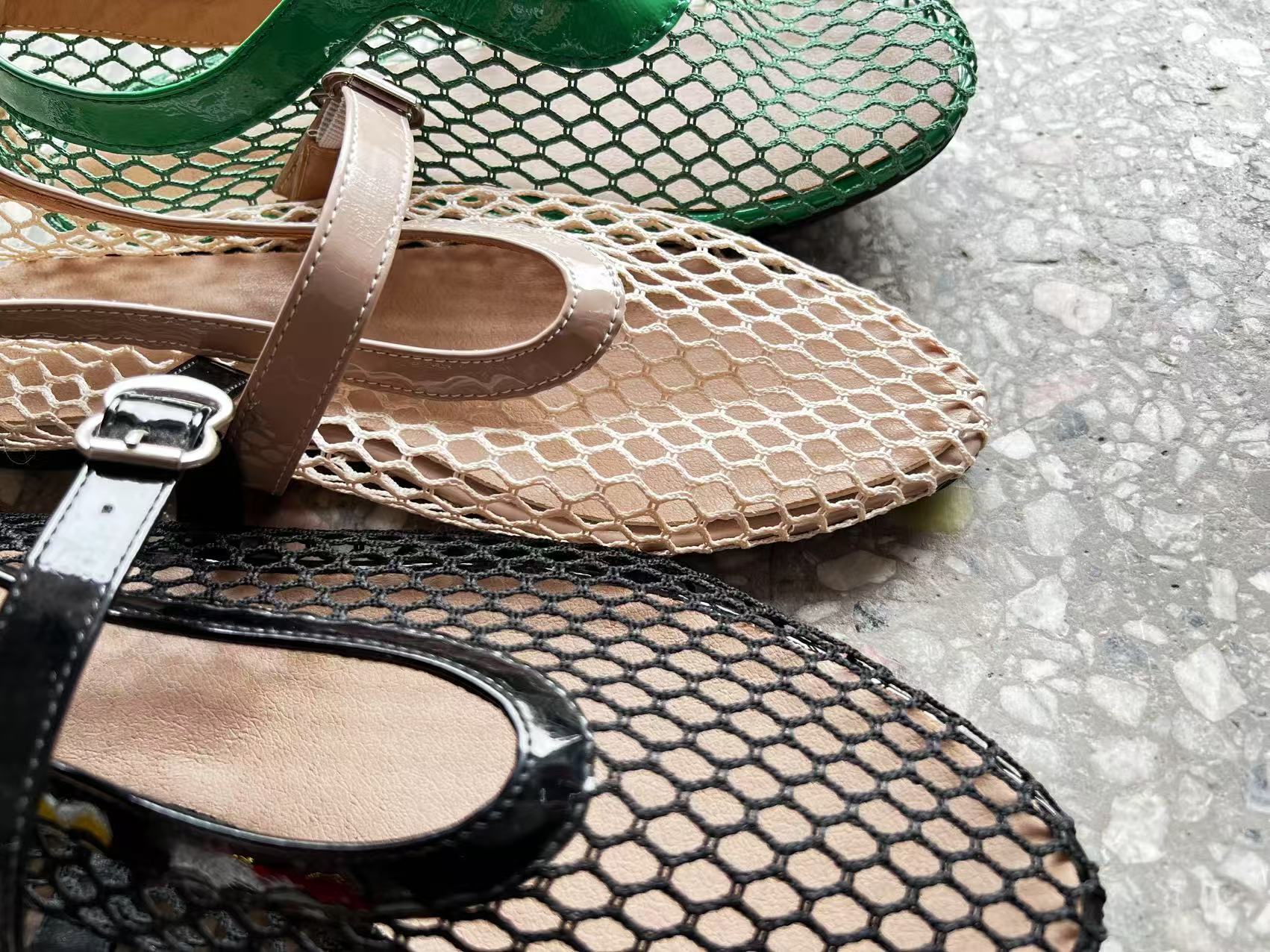 Mary Jane Women's Flat Sandals Breathable Mesh Round Toe Shoes_voghion.com