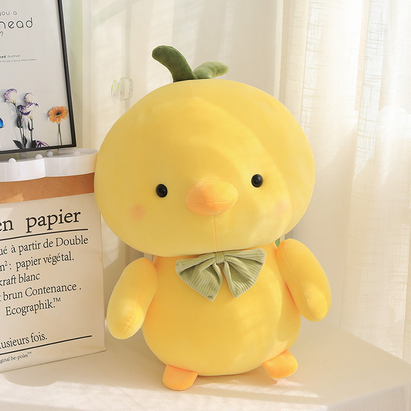 Juguete creativo lindo pequeño pollo amarillo niños muñeca calmante juguete de peluche niña Regalo de Cumpleaños Ragdoll al por mayor