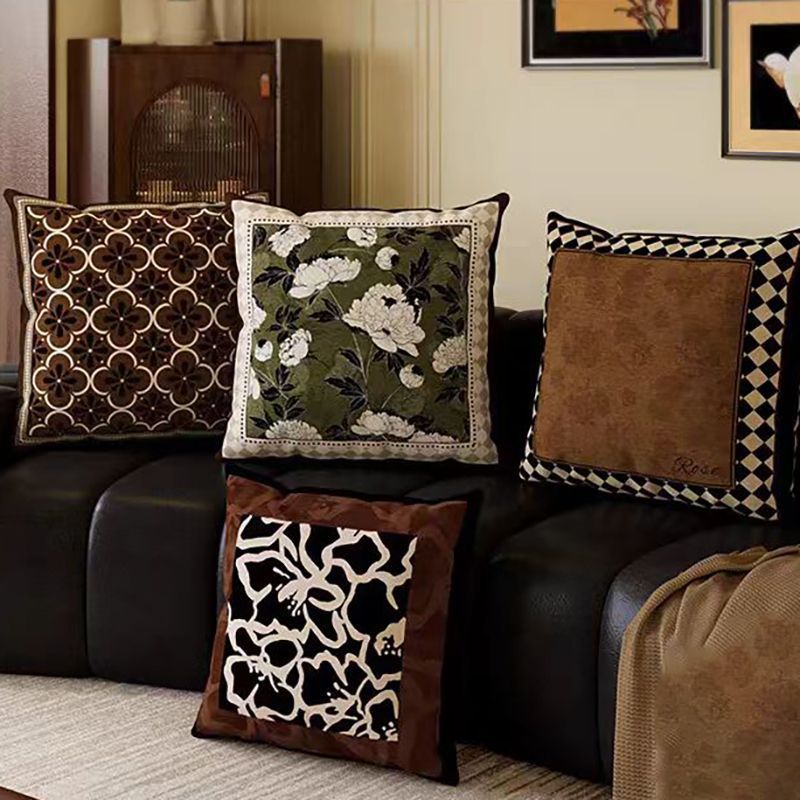 Dekorpude fløjl grøn vintage stil til sofa og seng_voghion.com