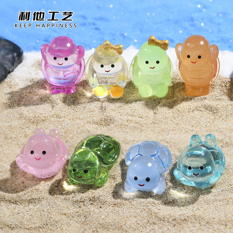 Luminous Turtle Diving Turtle Landscape Creative DIY Decorations Accessories Resin Crafts Doll Decorative Small Ornaments