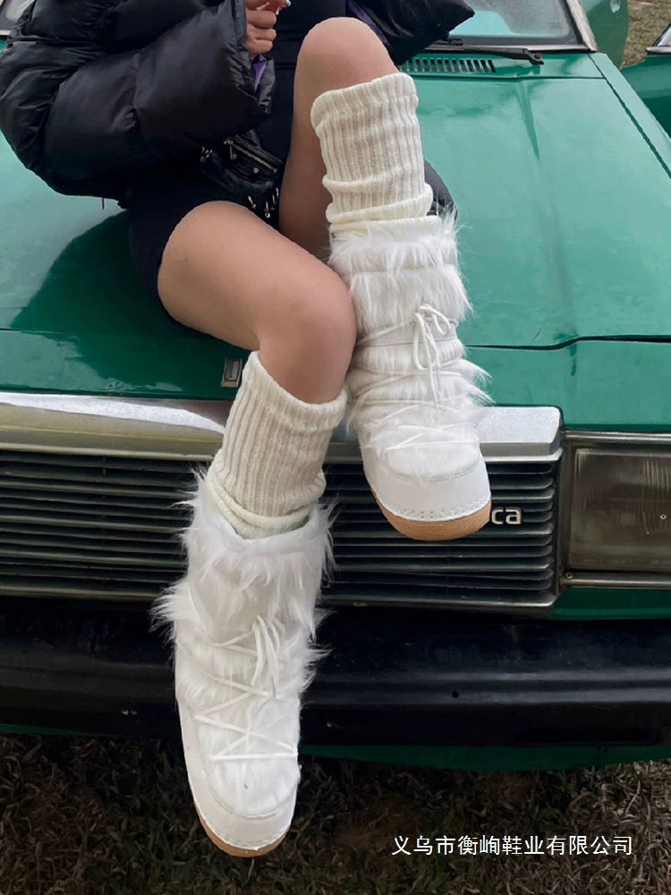 Demi-season boots, ski waterproof space moon, increased thickness