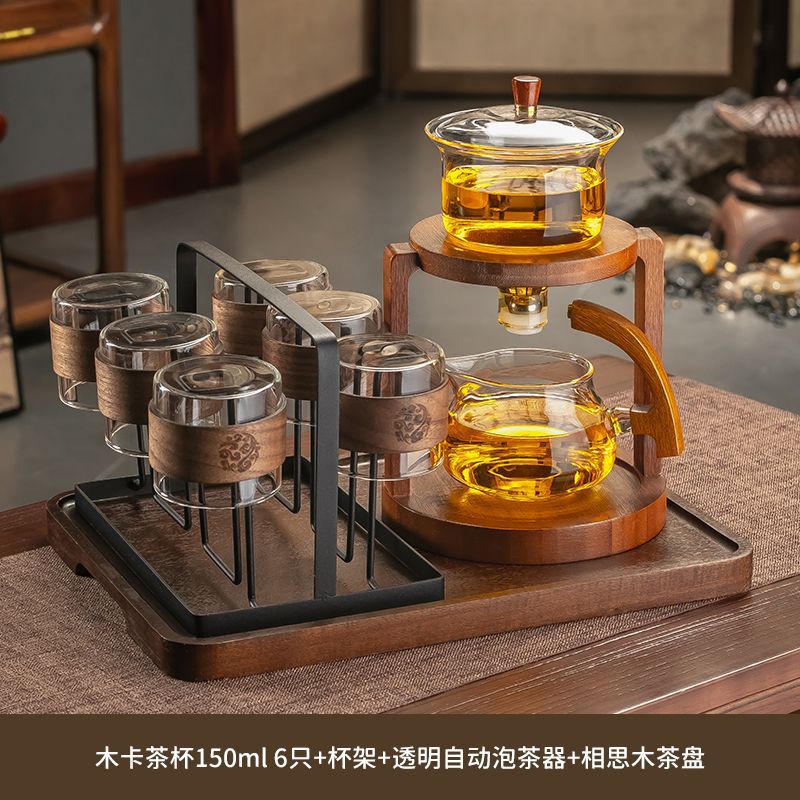 자석 자동 차 메이커 + 스냅온 컵 6개 + 컵 홀더 + 아카시아 나무 티 트레이