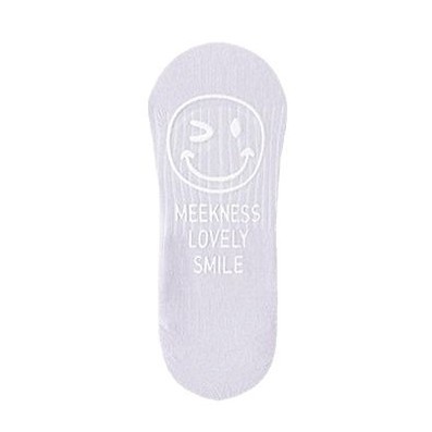 Calcetines del barco de las mujeres calcetines de primavera y verano de silicona antideslizante talón calcetines invisibles cara sonriente estampado en caliente calcetines de corte bajo de las mujeres al por mayor