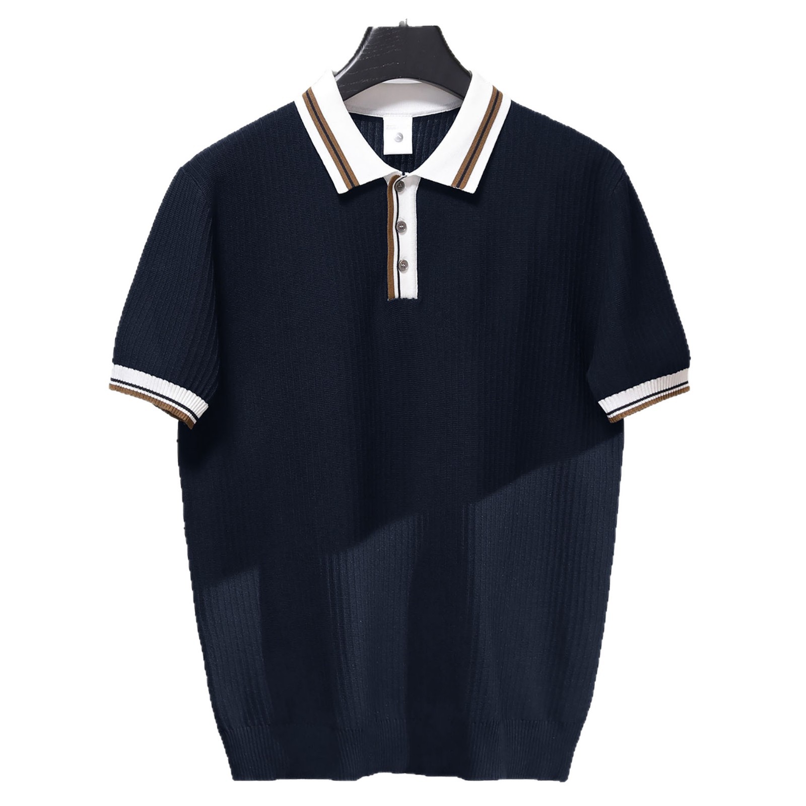 Camisas de polo de manga corta con solapa, camisetas de punto de hombre con solapa, camisetas comerciales de hielo, comercio exterior transfronterizo al por mayor