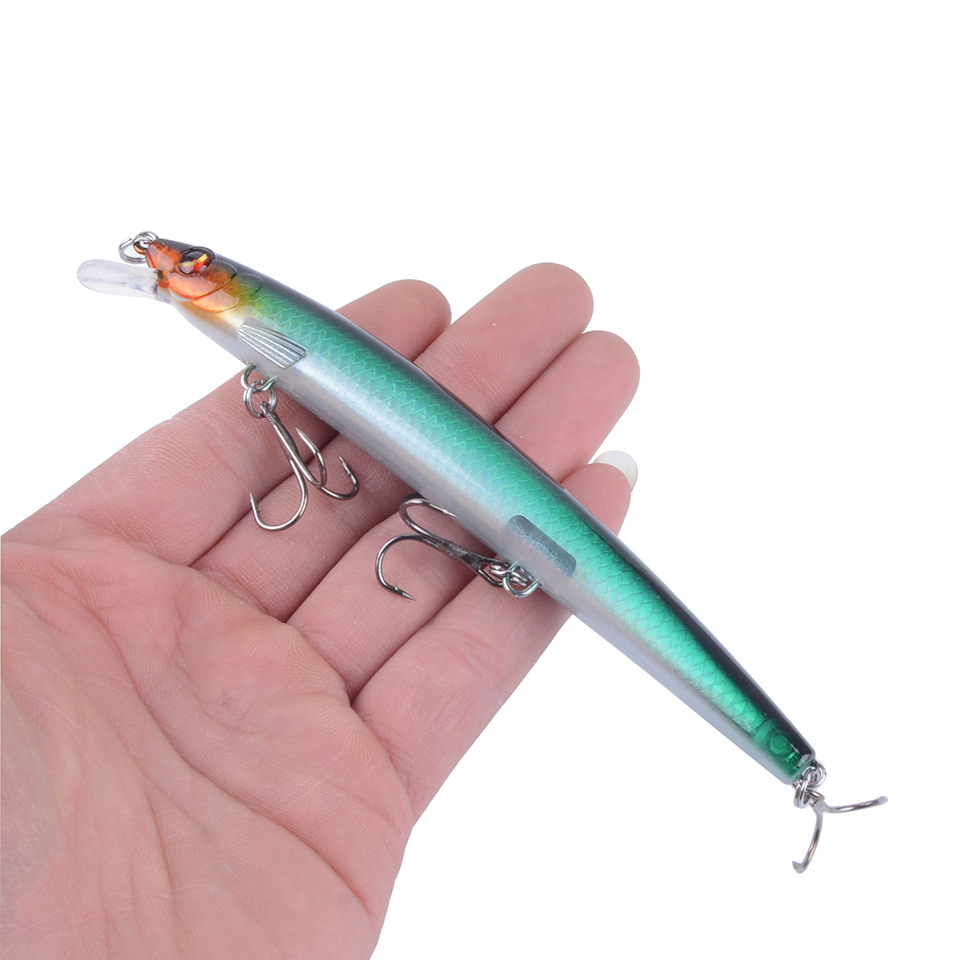 2 Pcs Sinking Minnow Fishing Lures Hard Baits Fresh Water Bass Swimbait Tackle Gear