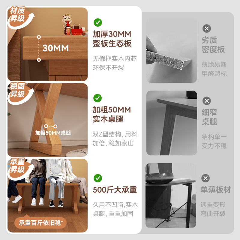 实木书桌电脑桌家用办公桌学生学习写字书法桌去客厅化大桌长条桌|undefined