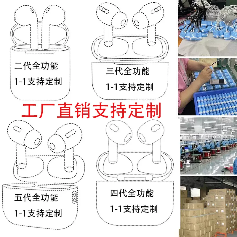 蓝牙耳机批发马卡龙手机四代miniANC降噪入耳式无线杰理芯片