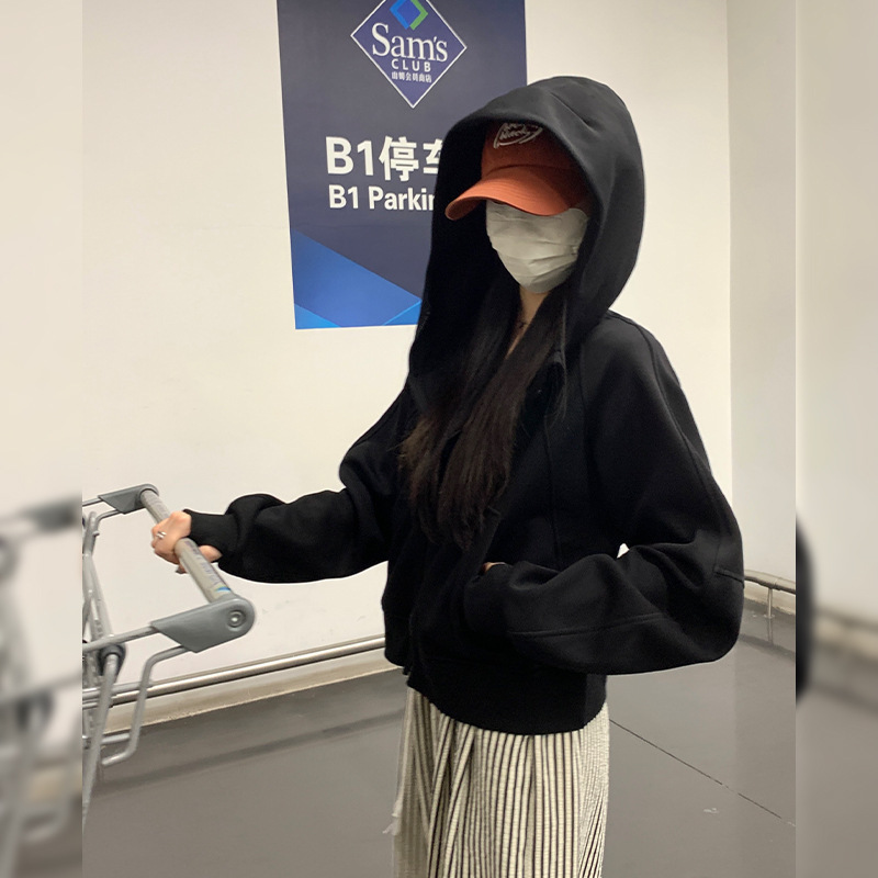 连帽卫衣外套女2025新款春秋款宽松休闲百搭薄款开衫拉链运动上衣|undefined
