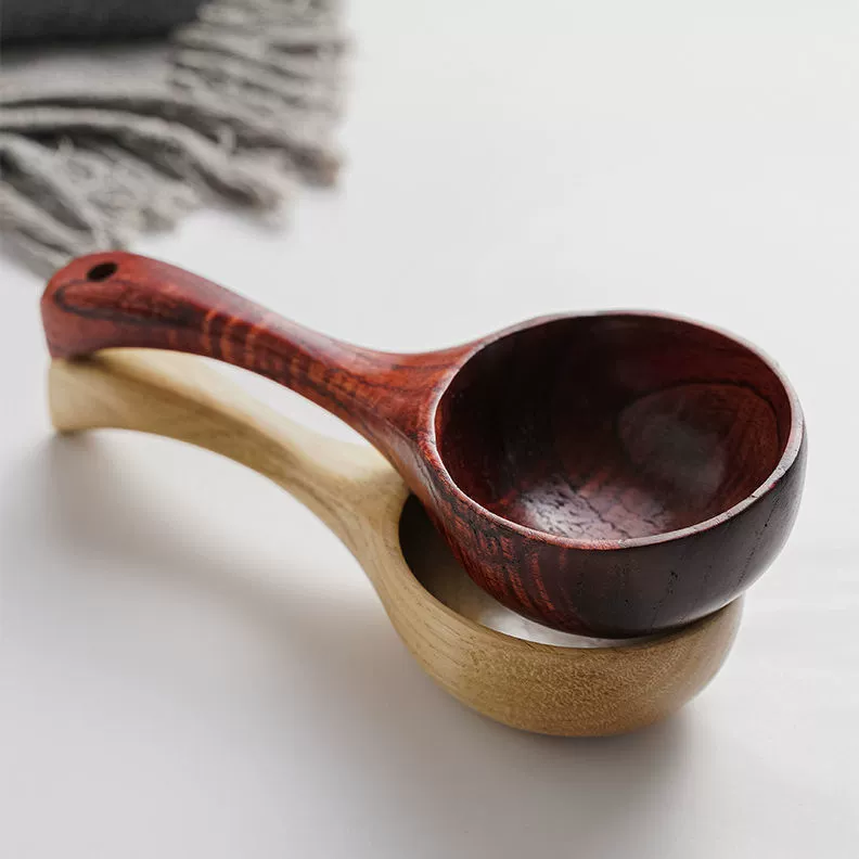 Рукоять из натурального дерева, половник для воды, мерная ложка, широкое горло