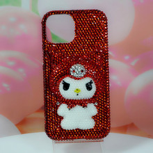 适用iPhone11121314 15pro XSMax苹果8plus红色库洛米手机壳水钻