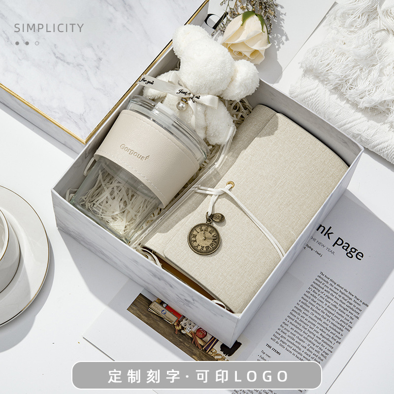 Compañía de regalos de mano de la empresa de eventos de apertura de negocios prácticos paquetes de regalos pequeños para la apertura del empleado taza de calor caja de regalo