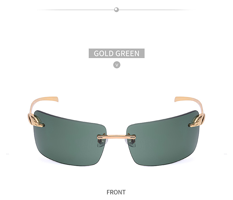 Fashion Frameless Big Curvature Square Sunglasses display picture 5