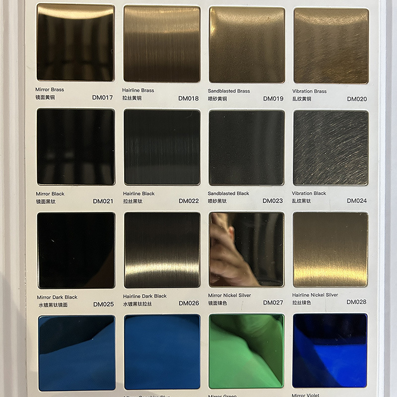 304不锈钢彩色板 电镀黑钛金玫瑰金镜面拉丝无指纹不锈钢花纹板