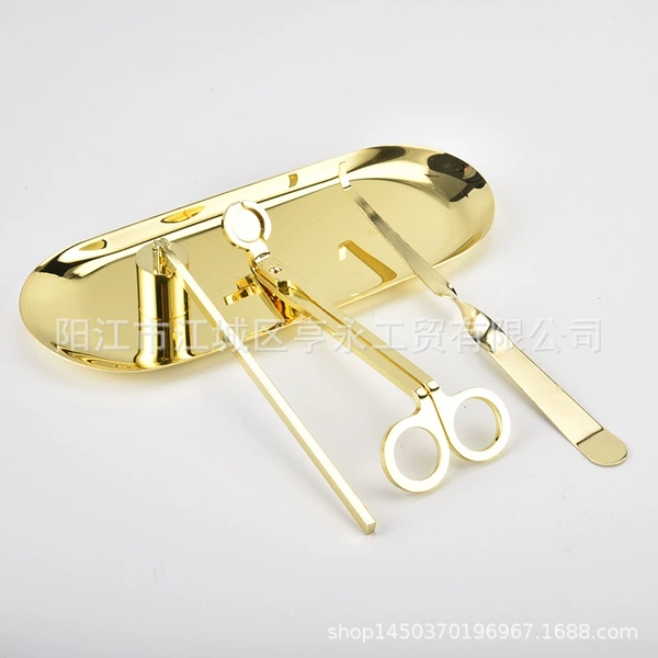 Scissor + cover + S hook + tray (gold), color box