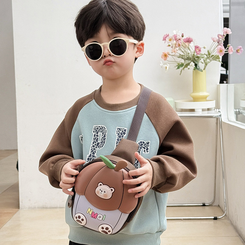 Caricatura lindo oso para niños y niñas bolsos de pecho de cáscara de huevo ligero bolsos de mochila para bebés 2025 nuevo bolsos de impresión para niños
