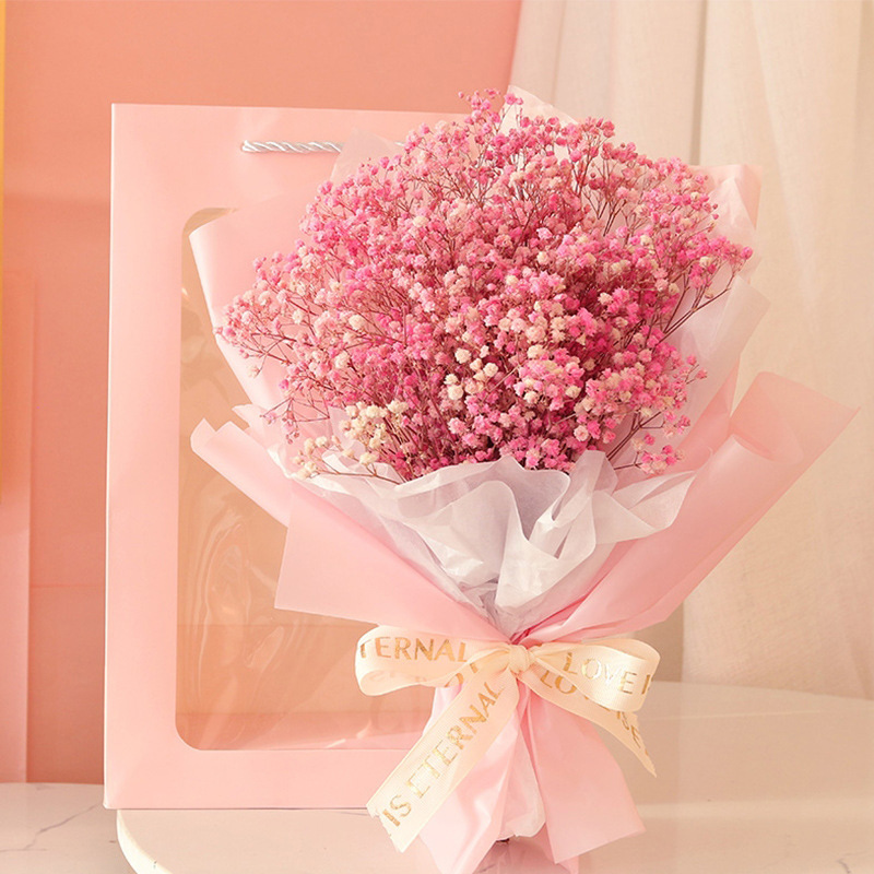 Envío gratis bolsa de regalo de ventana embalaje de regalo de flores del día de San Valentín bolso de mano ventana ventana juguete bolsa de papel fabricante al por mayor