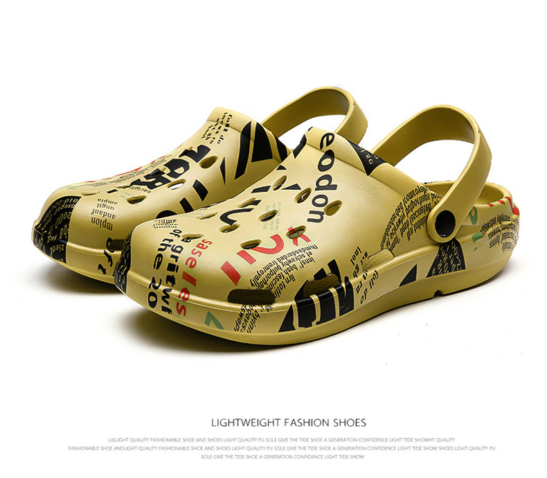 Papuci de casă pentru bărbați, sandale de vară pentru exterior, pantofi perforați, înveliș pentru degete, semiremorcă, tendință sport casual, antiderapantă_voghion.com