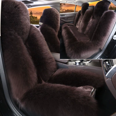 seat cushion plush seat cover pure — Universal seat cover - grand-ambition-coffee-brown-the-vehicle-has-five-seats