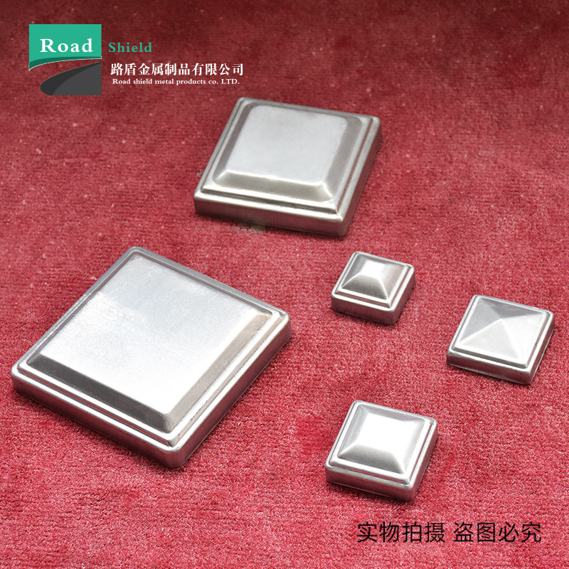 80×80栏杆封口立柱施工顶盖柱帽柱头 铁盖建材方管堵头隔离栏护