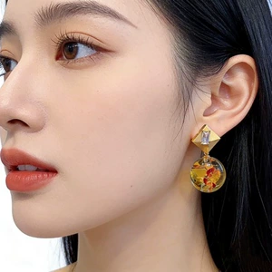 Натуральная природная руда, летние элегантные модные изысканные серьги, 18mm, серебро 925 пробы, яркий броский стиль