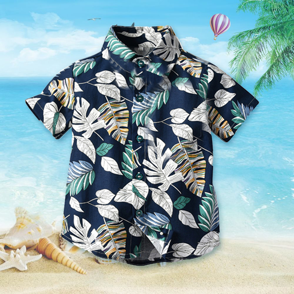 Camisas de flores de mangas cortas de verano para niños multicolores padres e hijos con solapas hawaianas de moda neutra y versátil modelado