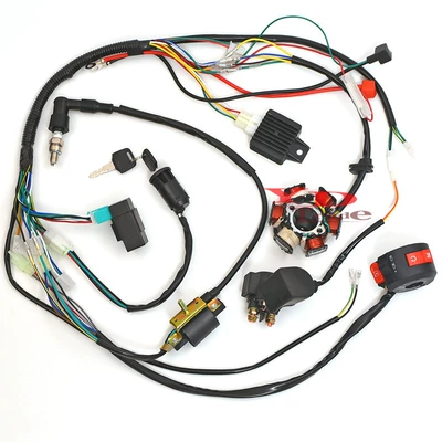 Atv Beach Bike Off-Road Motorcycle 50-110Cc Complete Vehicle Wiring Harness Ignition Coil Electrical Components High-Voltage Package