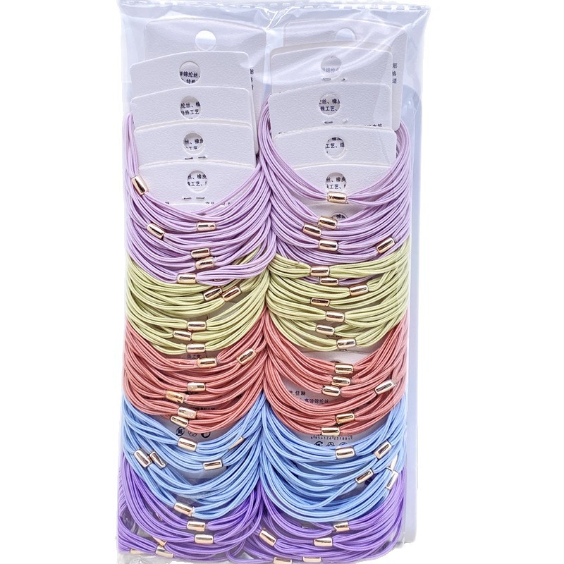 Tarjeta 3 cuerda de pelo simple estilo coreano banda de pelo incrustado en diamantes básica cuentas de cobre del todo partido banda de pelo cuerda elástica de pelo accesorios para el cabello image 6