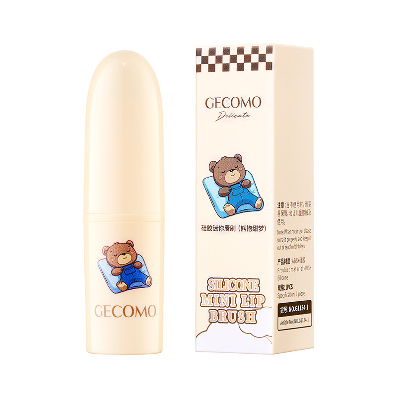 Pincel de silicona mini para labios Xierui GECOMO, pincel para difuminar labios con tapa, pincel de silicona suave para lápiz labial, herramienta de maquillaje.