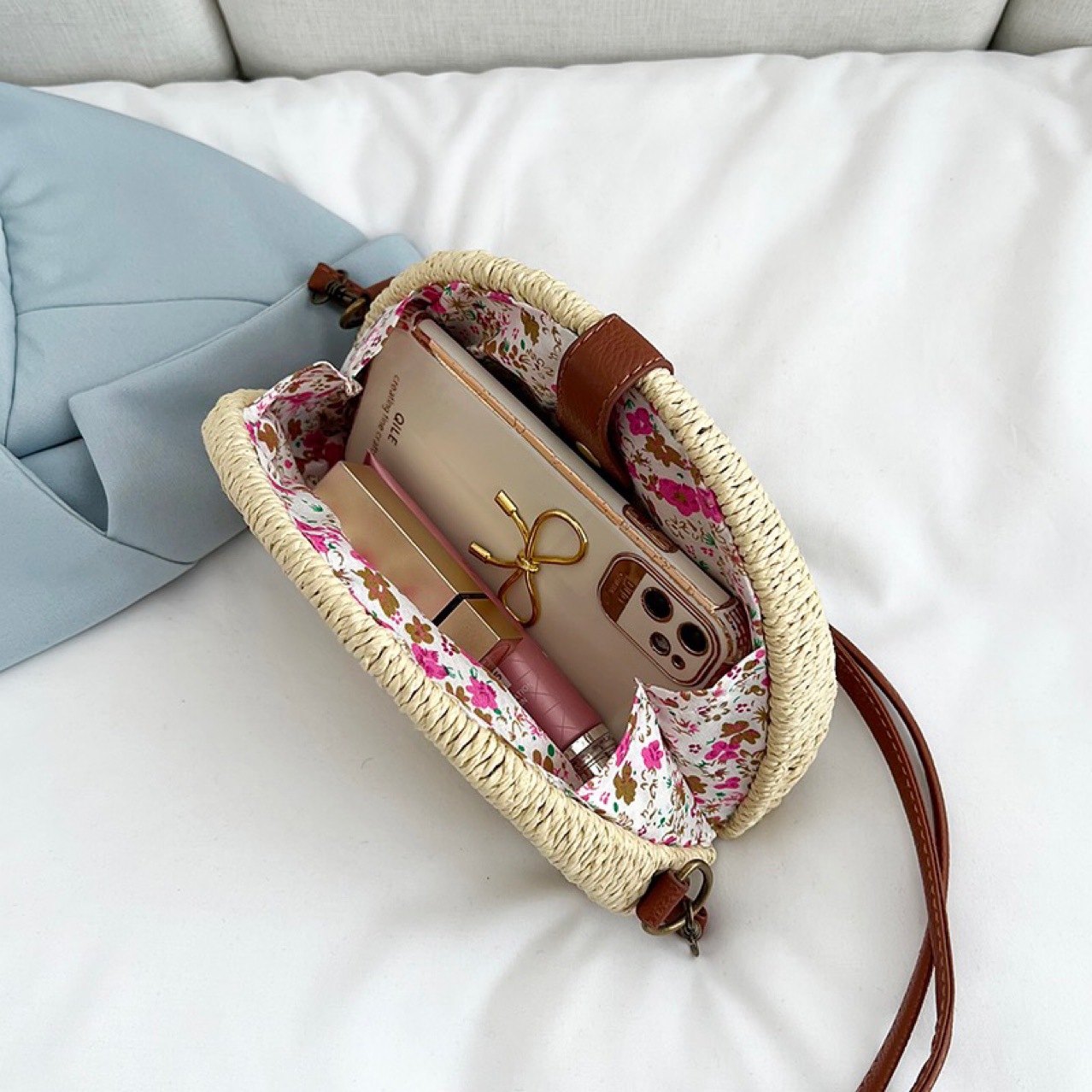 Single Shoulder Strap Strap Type Straw Bag Bags Type Casual Occasion Women's Paper String Solid Color Vacation Streetwear Weave Semicircle Magnetic Buckle Straw Bag