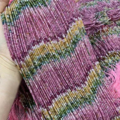 超美天然虹グラデーション色碧璽方糖彫刻面半製品diyブレスレットネックレスブロック碧璽散珠