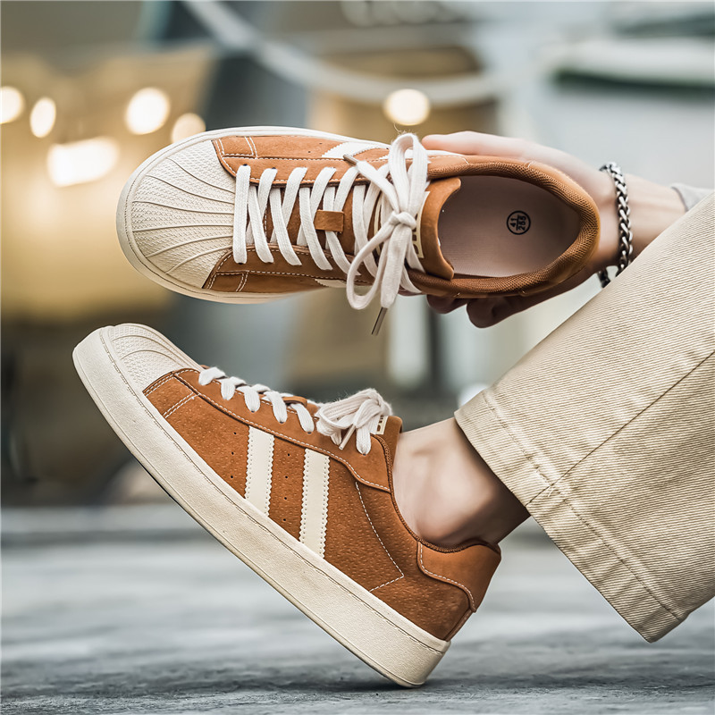 Zapatos de hombre retro Gump casual versátil conchas de cabeza de skate juveniles otoño nuevo tipo de zapatos de entrenamiento alemán de suela suave para hombres